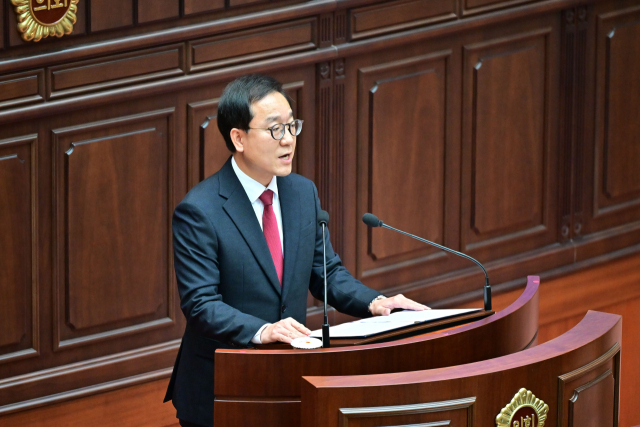 부산시의회 기획재경위원회 김형철(연제2) 의원은 4일 제332회 정례회에서 5분 자유발언을 하고 있다. 부산시의회 제공