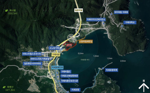 거제 소동 휴양콘도미니엄 위치도. 거제시 제공