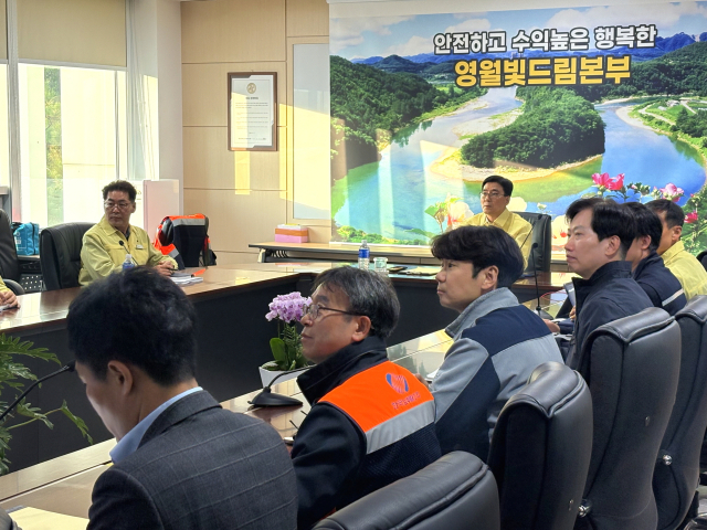 한국남부발전 서성재 기술안전부사장이 7일 오전 ‘안전점검회의’를 열고, 전사 발전 사업장 및 건설현장에 대한 안전 위해요소를 점검하고 있다. 남부발전 제공