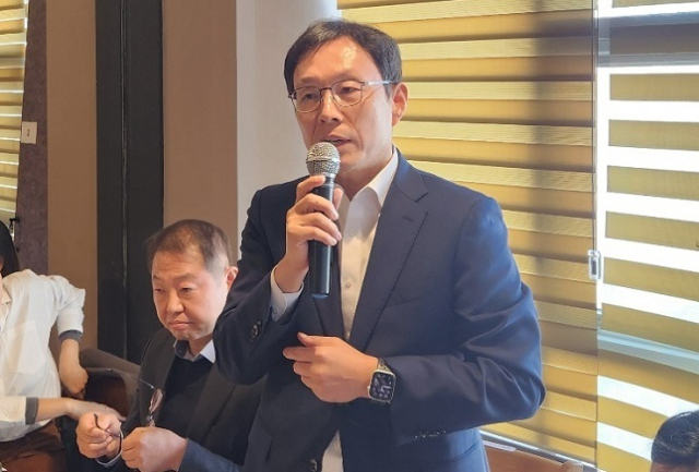 김규철 국토교통부 주택토지실장이 12일 세종시 인근에서 국토부 기자들과 간담회를 갖고 있다. 국토부 제공