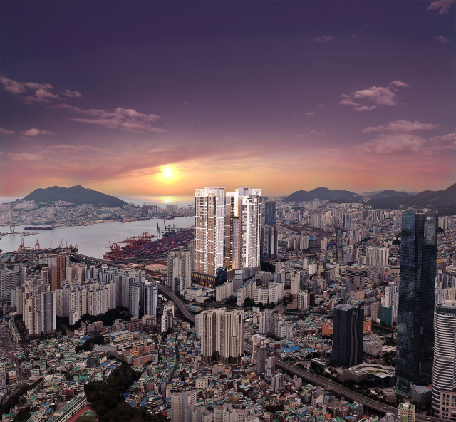 부산 동구 범일동 옛 부산상록회관 자리에 지하 5층~지상 29층, 340세대 규모의 ‘퀸즈이즈카운티’가 들어선다. 대성문 제공