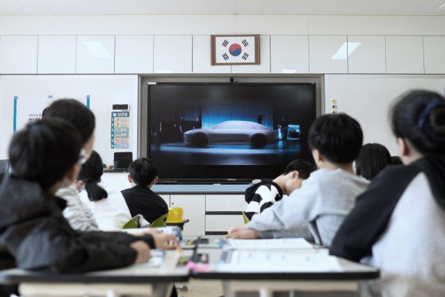 전북 익산 여산초교 ‘미래모빌리티의 이해’ 수업 모습. 현대차 제공
