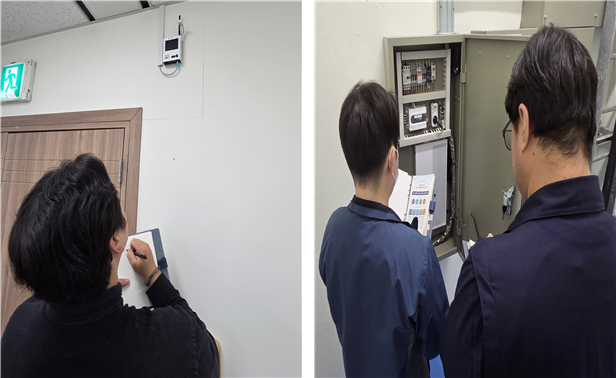 한국해양교통안전공단(KOMSA) 본사에 구축된 인공지능(AI)·사물인터넷(IoT) 융합기술 기반 복합센서(왼쪽)와 자율운전 전력계측기(오른쪽) 모습. 공단은 정부의 리빙랩 기반 건물 에너지 효율 실증 연구에 참여 중이다. KOMSA 제공