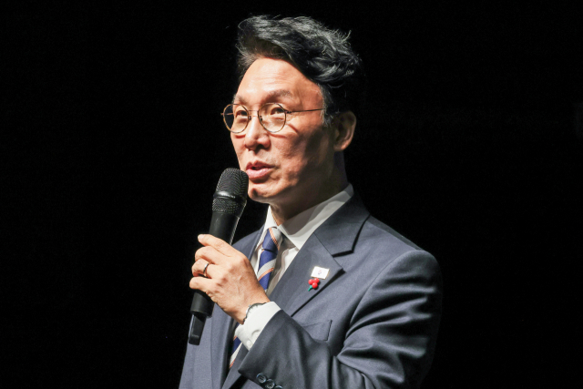 김민석 국무총리가 4일 광주 서구 서빛마루문화예술회관에서 열린 국정설명회에서 발언하고 있다. 연합뉴스