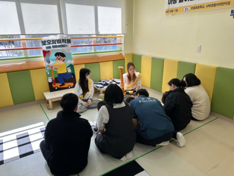 동아대 아동학과 2025년 아동 놀이환경 개선 프로그램 스케치 영상 촬영 모습.