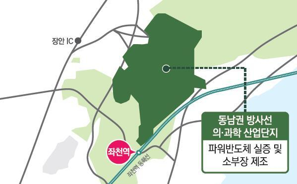 부산 전력반도체 특화단지(동남권 방사선 의과학 산단) 위치도. 부산시 제공