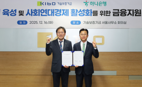 기보, 하나은행과 손잡고 소셜벤처 금융지원 강화에 나서