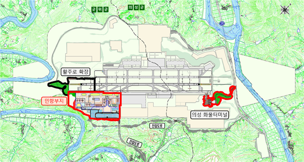 대구경북통합신공항 배치도. 국토교통부 제공