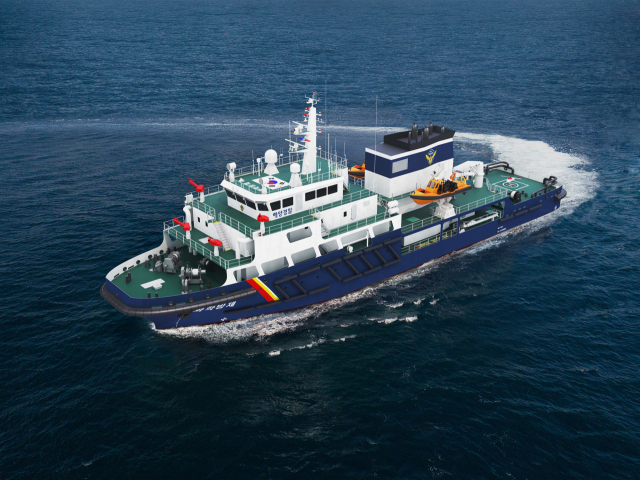 다목적 화학방제함 조감도. HJ중공업 제공