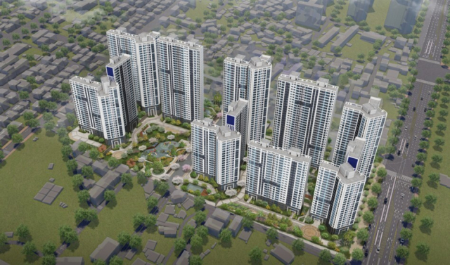 최근 양산시로부터 정비구역 지정 고시를 받은 범어주공 2·3차 아파트 조감도. 양산시 제공