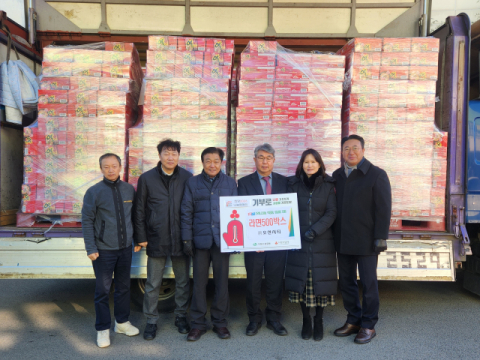 ㈜오션시티, 연말연시 맞아 사상구 5개 동에 라면 500박스 기탁