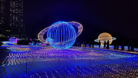 해운대 빛축제 막바지, 아름다운 은하수 해변 걸어요