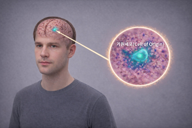 뇌속 난치성 뇌종양 기원세포(AI생성 이미지). KAIST 제공