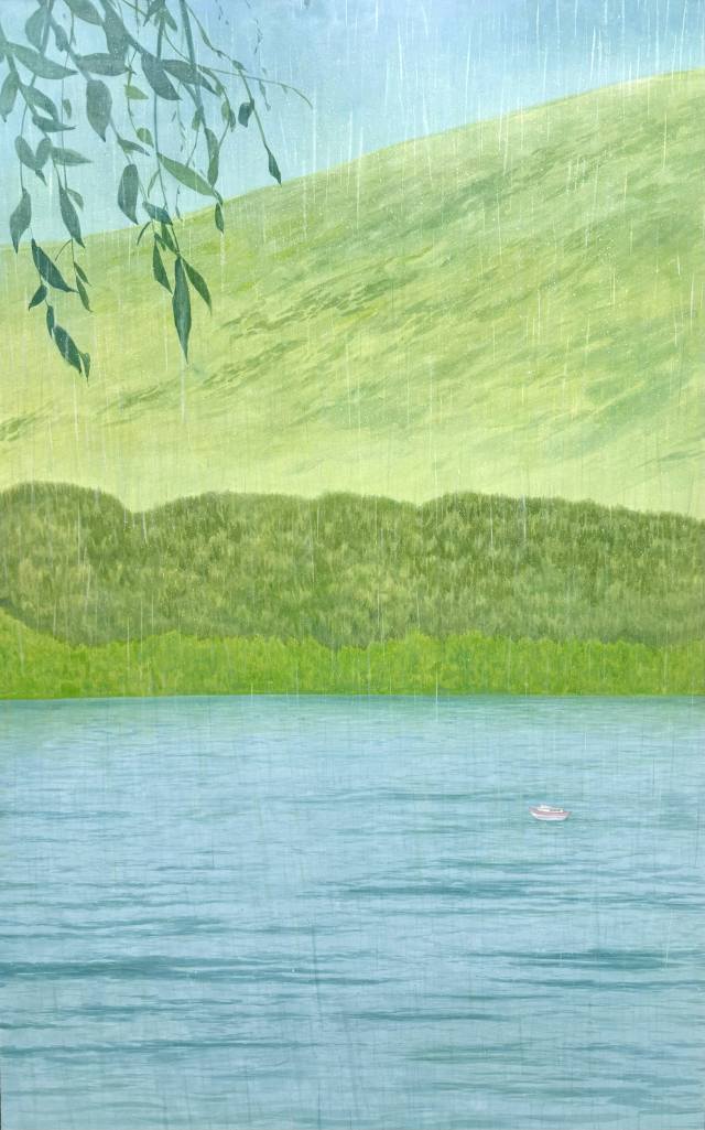 MG초읍동새마을금고 ‘우리동네 MG갤러리’에서 14~26일 전시하는 손유하 작가의 작품(Champagneweather, 2025). 김민서 제공