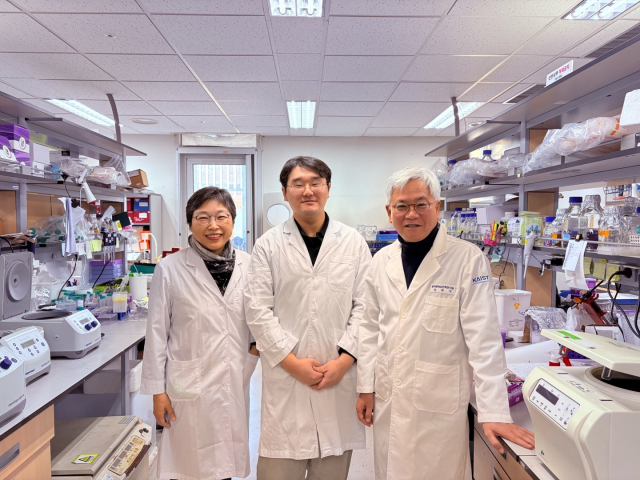 KAIST 연구진. (왼쪽부터) 강주경,설태준 공동1저자, 임대식 교수. KAIST 제공