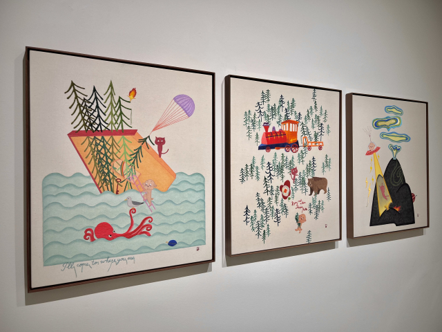 박성수 개인전 ‘숲이 우는 소리, 어흥’ 전시 설치 모습. 카린 제공