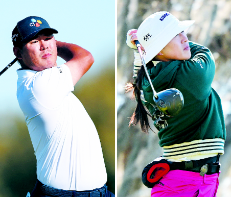 PGA 투어 파머스 인슈어런스오픈에서 공동 2위로 대회를 마친 김시우(왼쪽 사진)와 LPGA 투어 시즌 개막전에서 준우승을 차지한 양희영. 로이터·AFP연합뉴스