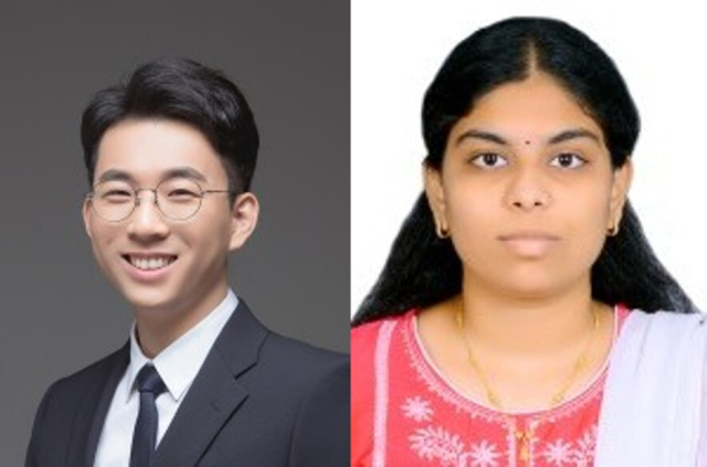 UNIST 이현욱 교수(왼쪽)와 비티야 무랄리다란 연구원(제1저자). UNIST 제공