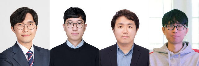 (왼쪽부터) 곽원진 UNIST 교수, 최정현 가천대 교수, 문장혁 중앙대 교수, 이현욱 UNIST 연구원(제1저자). UNIST 제공