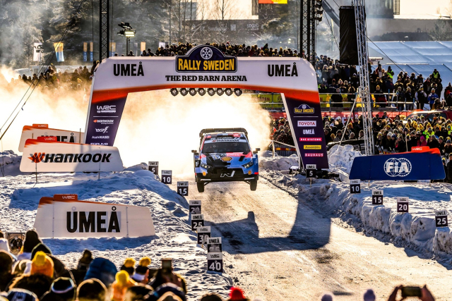 ‘2026 WRC’ 스웨덴 랠리에서 현대 쉘 모비스 월드 랠리 팀의 주행모습.한국타이어 제공