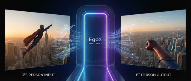 그림. 3인칭 시점을 1인칭으로 변환하는 EgoX기술(AI생성이미지). KAIST 제공