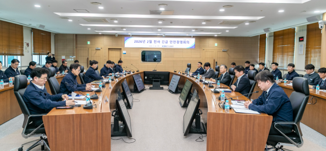 한국남동발전은 지난달 26일 조영혁 사장 직무대행이 주관하고 본사 처·실장 및 사업소장이 참여하는 ‘전사 긴급 안전경영회의’를 개최했다. 남동발전 제공