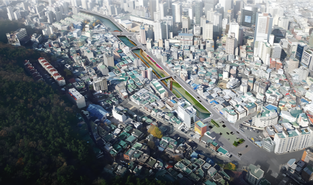 부산 사하구 괴정천 생태하천 복원 조감도. 사하구청 제공