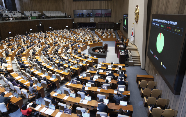 12일 국회에서 열린 3월 임시국회 1차 본회의에서 대미투자특별법이 여야 합의로 통과되고 있다. 연합뉴스