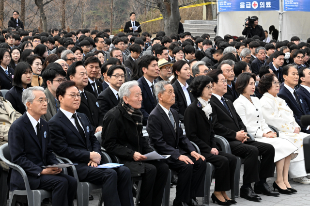 제66주년 3.15 기념식에 참석한 내빈들. 한국사진기자협회 사진공동취재단 제공