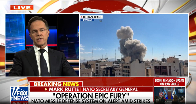 마르크 뤼터 북대서양조약기구(NATO·나토) 사무총장은 이란이 사실상 봉쇄한 호르무즈 해협의 통항 재개를 위해 나토 회원국과 한국·일본 등 동맹국들이 결집할 것이라고 22일(현지 시간) 밝혔다. 폭스뉴스 캡처