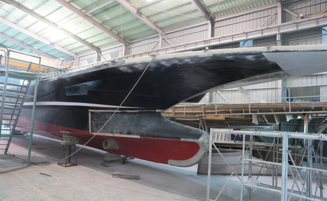 전남 영암 대불국가산업단지에 있는 조선소에서 건조 중인 어선. KOMSA 제공