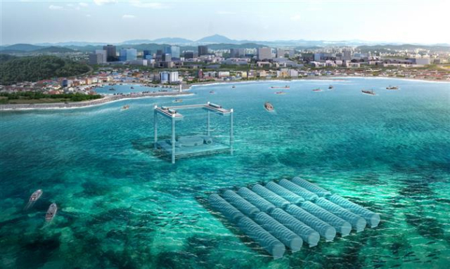 울산 울주군 서생면 신리항 앞바다에 추진하는 ‘탄소제로 수중데이터센터’ 조감도. 울산시 제공