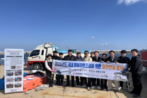 한국수산자원공단, 토종 첨연어 10만 마리 울릉해역 방류
