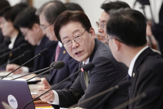 이재명 대통령이 14일 청와대에서 열린 국무회의 겸 비상경제점검회의에서 발언하고 있다. 연합뉴스