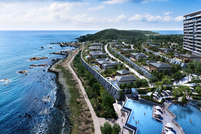 반얀트리 부산 해운대의 조감도. 프라이빗한 설계로 주목 받는 별장형이 눈에 띈다. 루펜티스(주) 제공