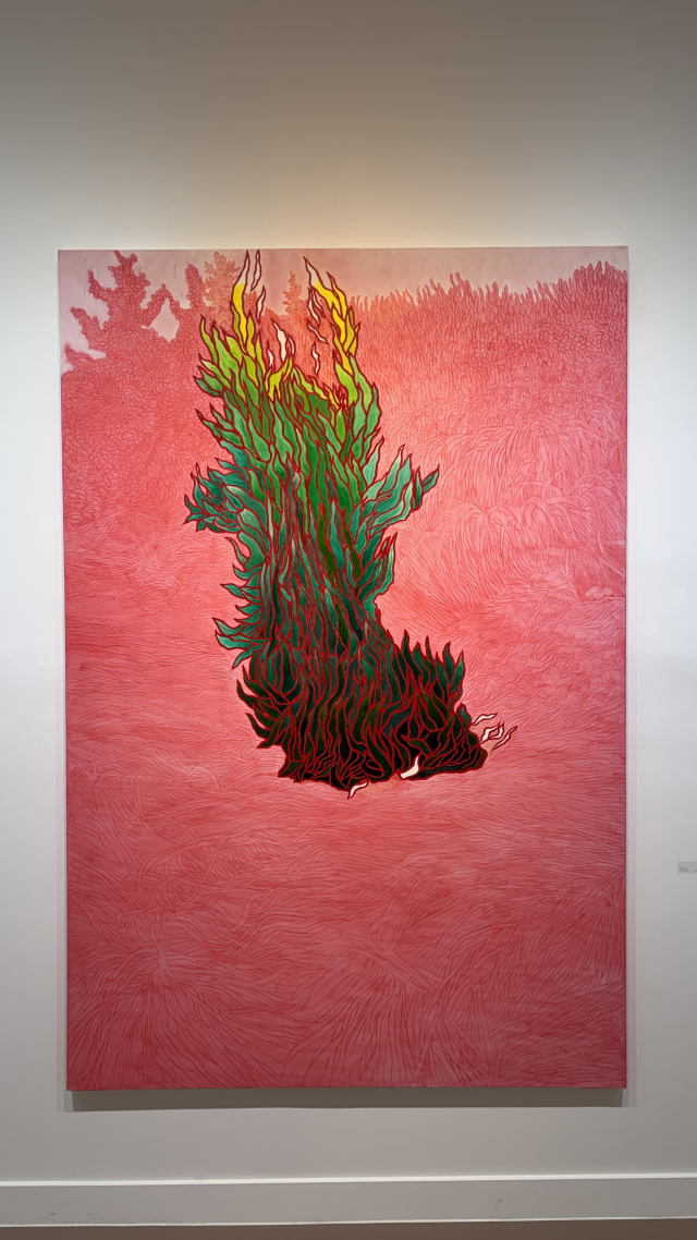 정철교의 작품 '녹색불'(2024). 김은영 기자 key66@