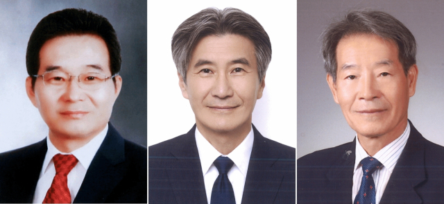 통영시장 선거 무소속 예비후보. 왼쪽부터 강근식 전 도의원, 심현철 전 SEK(주) 대표이사, 박청정 세계해양연구센터 대표. 부산일보DB