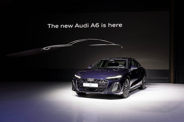 20일 서울 중구 반얀트리 호텔에서 공개된 ‘더 뉴 아우디 A6’의 모습. 아우디코리아 제공