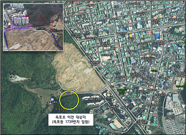 거제 옥포초등학교 신축 이전 대상지. 거제시 제공