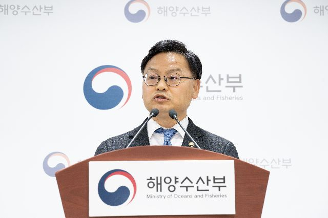 김성범 해양수산부 차관이 지난 1월 기자간담회에서 올해 업무계획을 밝히고 있다. 부산일보DB