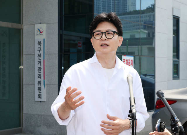부산 북갑 국회의원 보궐선거에 출마한 무소속 한동훈 후보. 정종회 기자 jjh@