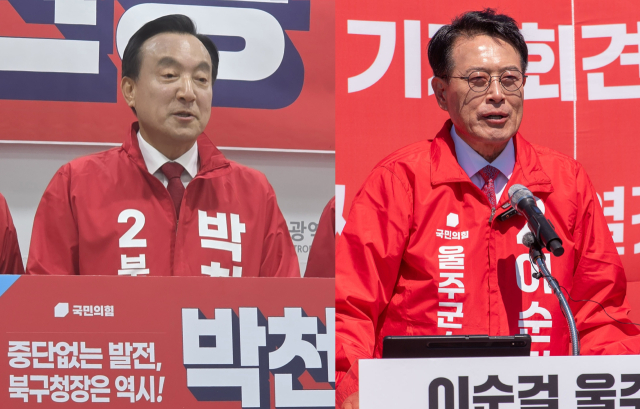 박천동(왼쪽) 북구청장, 이순걸 울주군수를 끝으로 이번 지선에 참여하는 기초지자체는 모두 부구청장 권한대행 체제로 전환됐다. 오상민 기자