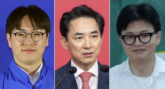 부산 북갑 출마하는 하정우·박민식·한동훈. 연합뉴스