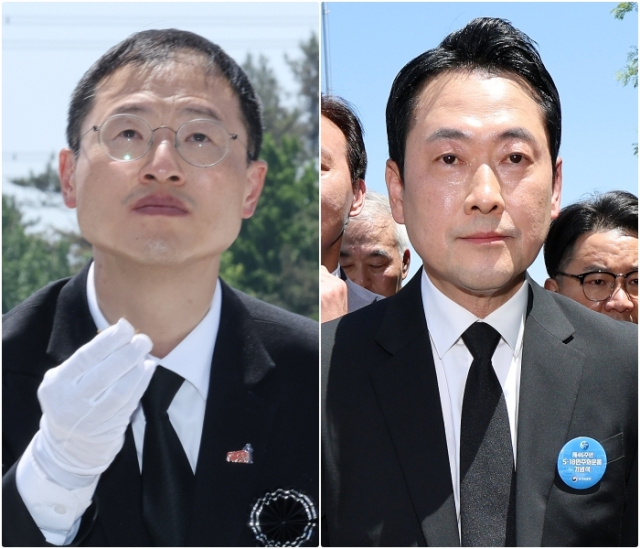 왼쪽부터 김상욱 더불어민주당 울산시장 후보, 장동혁 국민의힘 대표. 연합뉴스