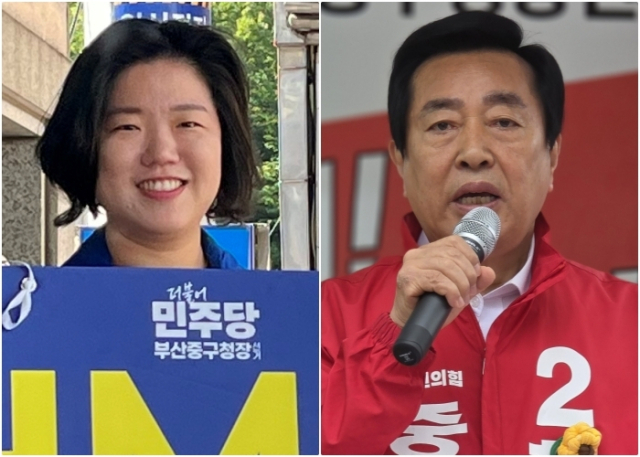 왼쪽부터 더불어민주당 강희은 중구청장 후보, 국민의힘 최진봉 중구청장 후보. 각 캠프 제공