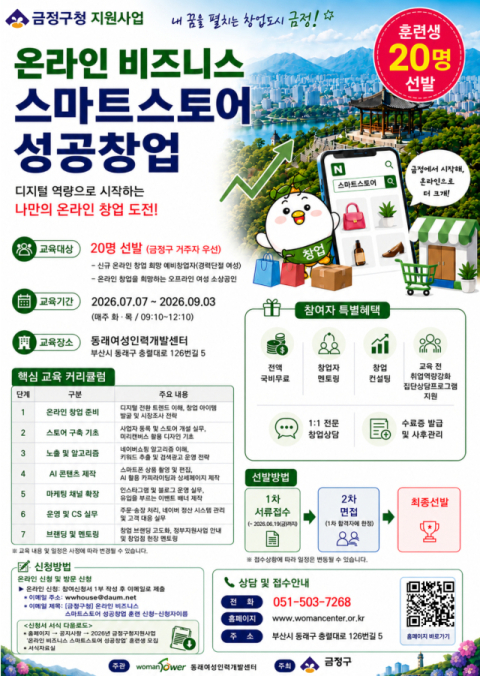 금정구, 경력단절 여성 ‘스마트스토어 성공창업 프로그램’ 운영
