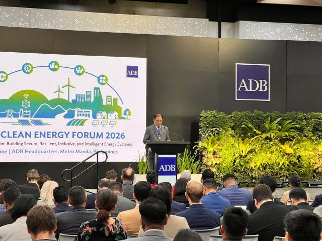 9일 필리핀 마닐라 아시아개발은행(ADB) 본사에서 개최된 ‘2026 아시아 클린에너지 포럼(Asia Clean Energy Forum, ACEF)’ 개막식에서 최재관 한국에너지공단 이사장이 인사말을 하고 있다. 에너지공단 제공