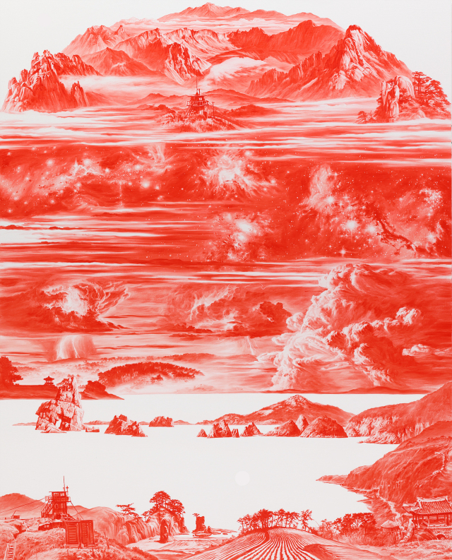 이세현의 '붉은 산수'(2025). 허먼갤러리 제공