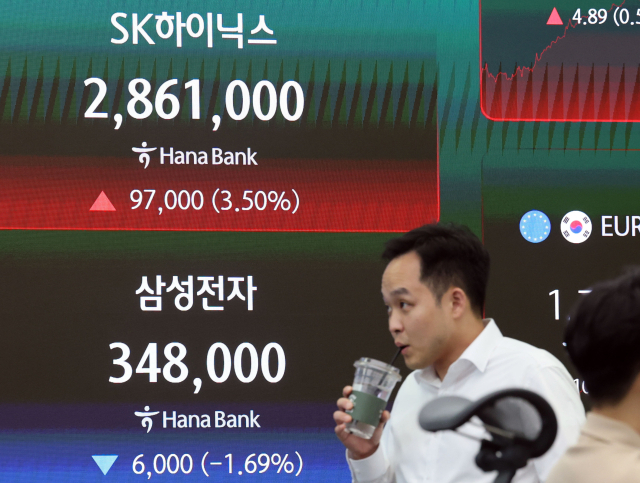 22일 서울 중구 하나은행 딜링룸. 연합뉴스