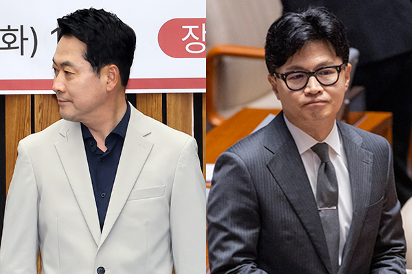국민의힘 장동혁 대표(왼쪽)와 무소속 한동훈 의원. 연합뉴스